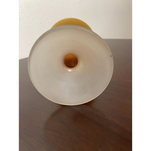 Vintage MCM Italian Empoli Carlo Moretti Satinato Frosted Amber Glass Decanter S - Picture 9 of 9